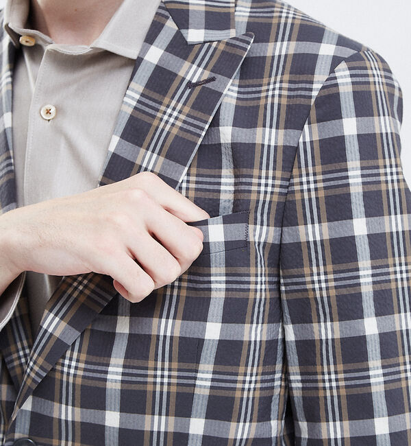 ABAHOUSE「【Recency of Mine】FLEXクールマックスサッカージャケット」|テーラードジャケット|