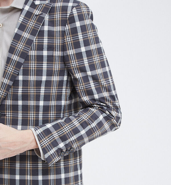 ABAHOUSE「【Recency of Mine】FLEXクールマックスサッカージャケット」|テーラードジャケット|