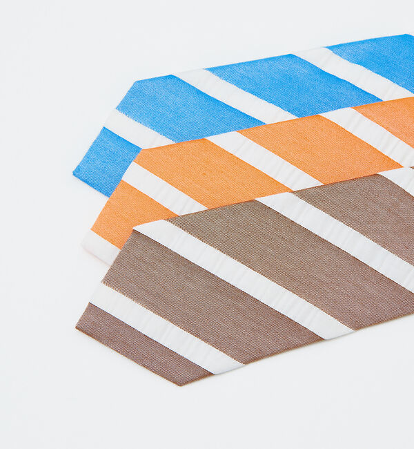 ABAHOUSE「【定番】カラーレジメンタル コットンシルク ネクタイ」|ネクタイ・蝶ネクタイ|