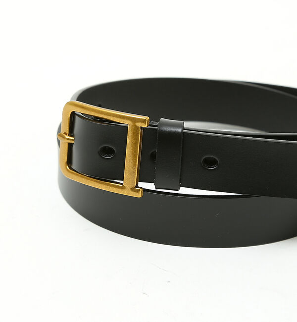 ABAHOUSE「OILED LEATHER BLACK NARROW BELT」|ベルト|