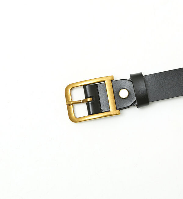 ABAHOUSE「OILED LEATHER BLACK NARROW BELT」|ベルト|