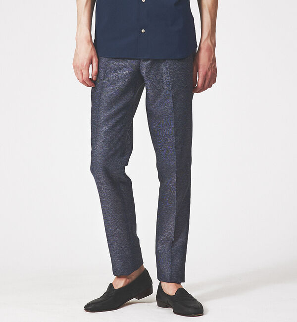 ABAHOUSE「【セットアップ対応/FLEX PANTS】カラミ織り ストレッチ メッシュ パン」|スラックス|ネイビー