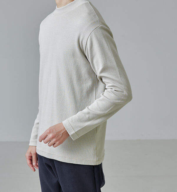 ABAHOUSE「【モックネック】ハリヌキ ストレッチ 長袖 Ｔシャツ」|Tシャツ・カットソー|