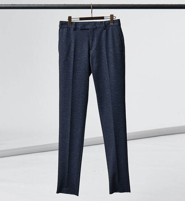 ABAHOUSE「【FLEX PANTS/セットアップ対応】ストレッチ ポンチ スラックス」|スラックス|ダークネイビー