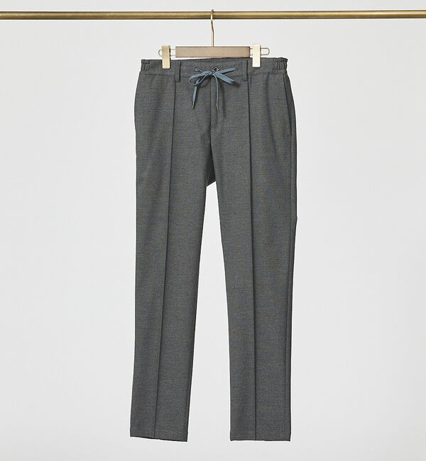 ABAHOUSE「【FLEX PANTS】ピンタック イージーパンツ /TR 強撚 ボタニーサージ」|スラックス|チャコールグレー