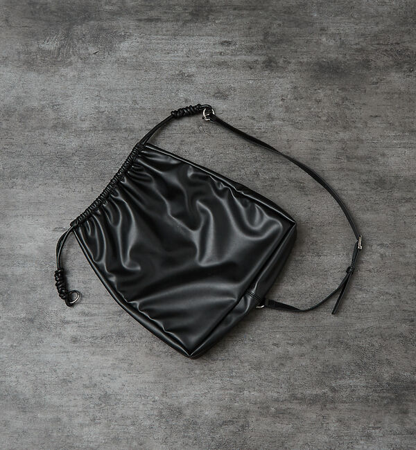 ABAHOUSE「【マルチウェイ】 フェイクレザー 巾着ナップサック / ショルダーバッグ / ユ」|リュック|