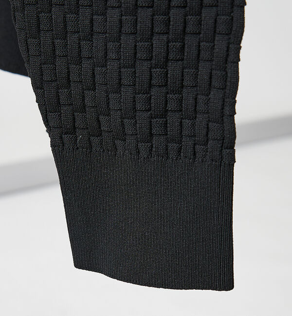 ABAHOUSE「【ハイストレッチ】ブロックチェック ジャガード モックネックニット」|ニット・セーター|