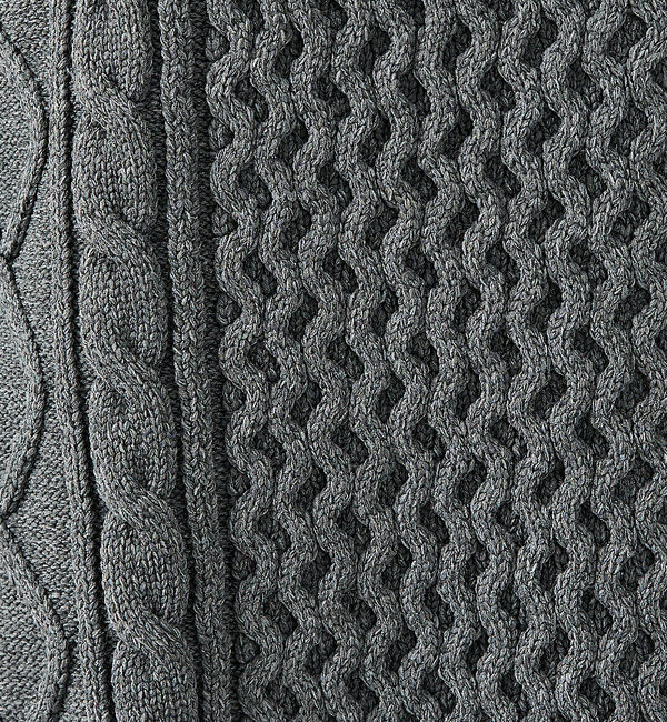 ABAHOUSE「【FORTUNA/フォルトゥナ】ECOTEC-Knit/ケーブル柄ニットプルオー」|ニット・セーター|