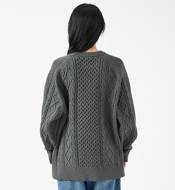 ABAHOUSE「【FORTUNA/フォルトゥナ】ECOTEC-Knit/ケーブル柄ニットプルオー」|ニット・セーター|