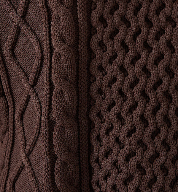 ABAHOUSE「【FORTUNA/フォルトゥナ】ECOTEC-Knit/ケーブル柄ニットプルオー」|ニット・セーター|