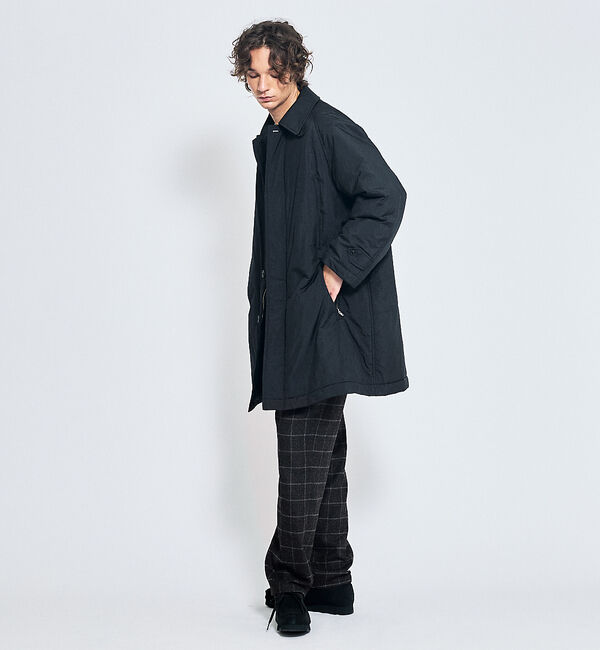 ABAHOUSE「ワッシャーナイロン 中綿パデットコート / Padded Half Coat /」|ステンカラーコート|