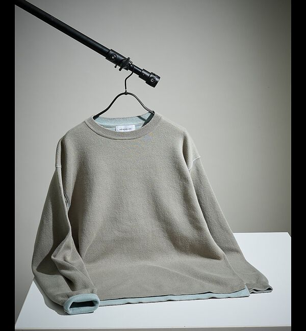 ABAHOUSE「【リバーシブルカラー】14Gコットン ニットスウェット / クルーネックプルオー」|ニット・セーター|