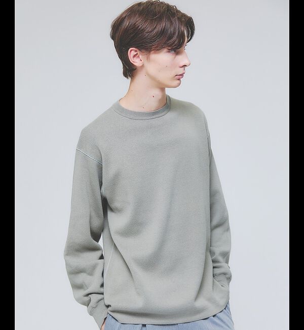ABAHOUSE「【リバーシブルカラー】14Gコットン ニットスウェット / クルーネックプルオー」|ニット・セーター|