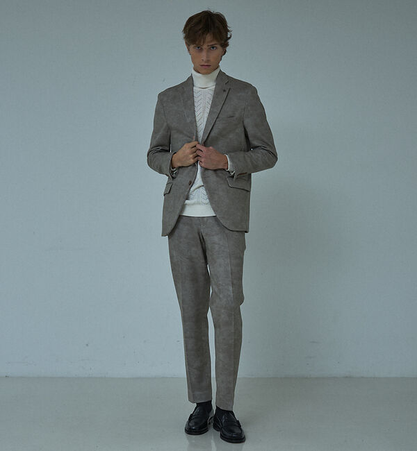 ABAHOUSE「【セットアップ対応】Down Fabric フェードスエード ジャケット / F」|テーラードジャケット|