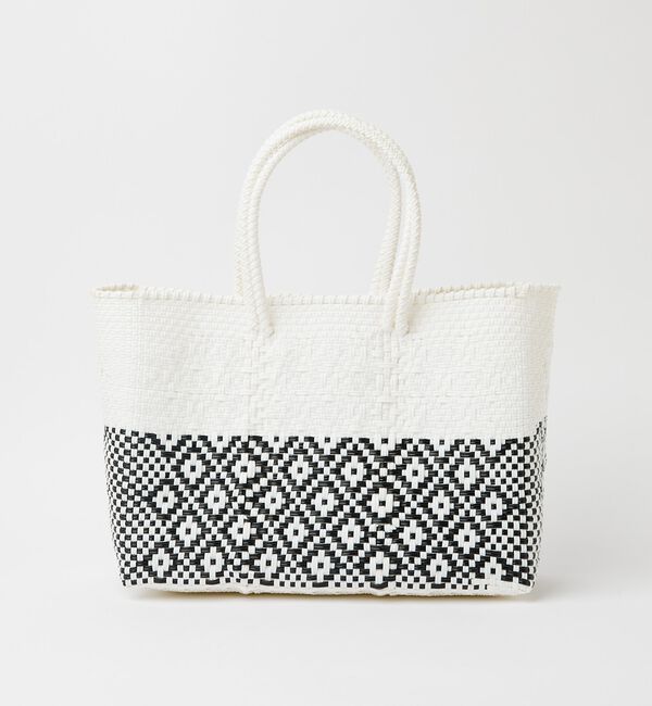 ABAHOUSE「【MOON BIRD/ムーンバード】手編みのメルカドバッグ横長M/かごバッグ/格」|トートバッグ|