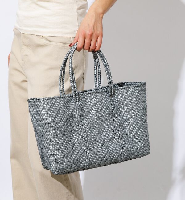 ABAHOUSE「【MOON BIRD/ムーンバード】手編みのメルカドバッグ横長Ｍ/かごバッグ/軽」|トートバッグ|