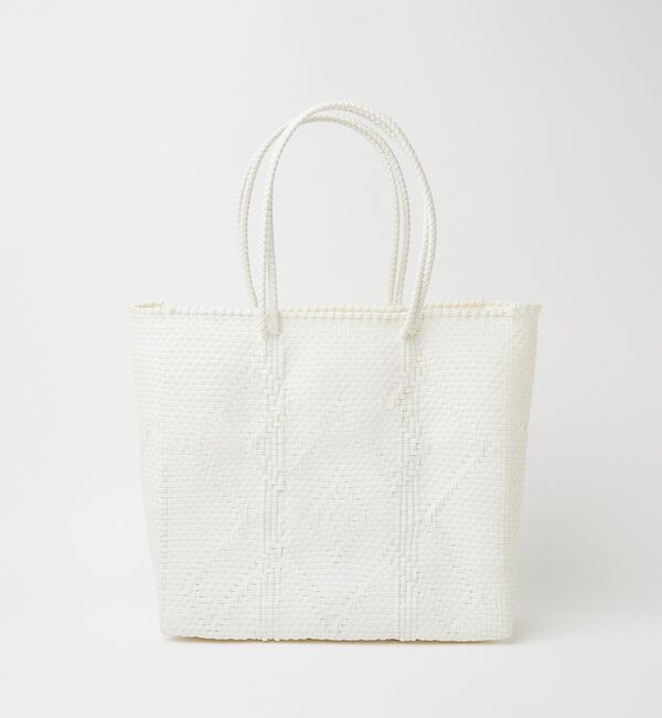 ABAHOUSE「【MOON BIRD/ムーンバード】手編みのメルカドバックＬ/軽量/大容量/旅行」|トートバッグ|ホワイト