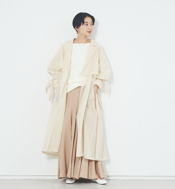 Rouge vif「シアーライトコート」|トレンチコート|ベージュ