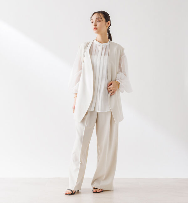 Rouge vif「【セットアップ対応】ノーカラー  ジレジャケット」|ベスト・ジレ|