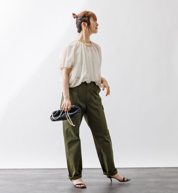 Rouge vif「コットンボイルギャザーブラウス」|シャツ・ブラウス|