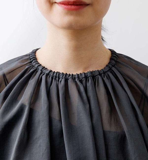 Rouge vif「コットンボイルギャザーブラウス」|シャツ・ブラウス|