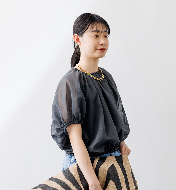 Rouge vif「コットンボイルギャザーブラウス」|シャツ・ブラウス|