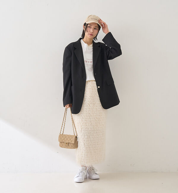 Rouge vif「フリンジフェザーサイドスリットスカート」|スカート|