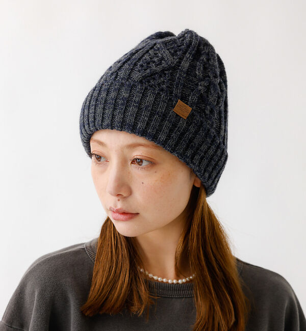 Rouge vif「【RUBEN/ルーベン】ケーブル裏ボアニット帽/ RUS-7092 MIX/メラ」|その他|グレー系その他1