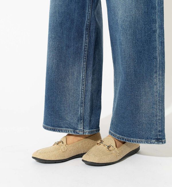 Rouge vif「【ALBEROLA / アルベローラ】ラフィア調 ビットローファー / フラット」|パンプス|