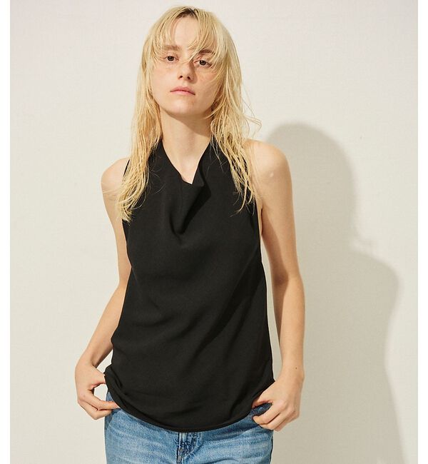 Rouge vif「【セットアップ対応】ホルダーネックブラウス」|シャツ・ブラウス|ブラック