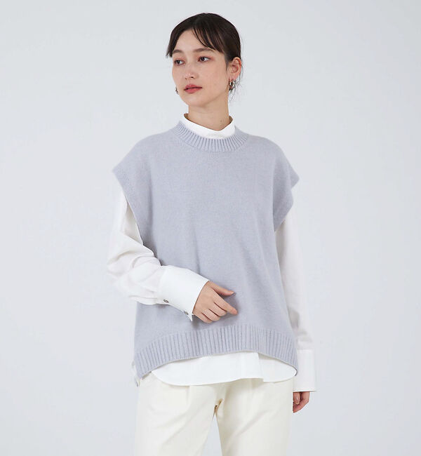 qualite「ウールグアイウールニットベスト」|ベスト・ジレ|ライラック