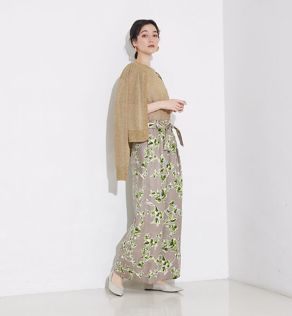 qualite「【夏の羽織りにおすすめ】ラメハイゲージニットカーデ」|カーディガン|