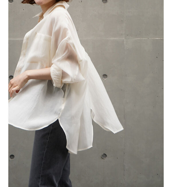 qualite「【大人シアーシャツ】バックスリットシアーシャツ」|シャツ・ブラウス|