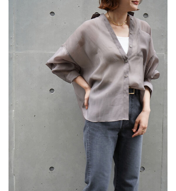 qualite「【大人シアーシャツ】バックスリットシアーシャツ」|シャツ・ブラウス|