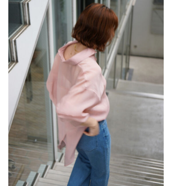 qualite「【大人シアーシャツ】バックスリットシアーシャツ」|シャツ・ブラウス|