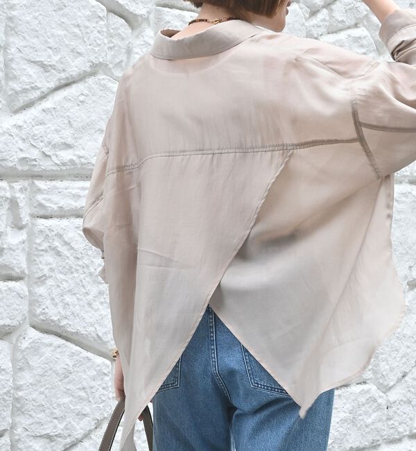 qualite「【大人シアーシャツ】バックスリットシアーシャツ」|シャツ・ブラウス|