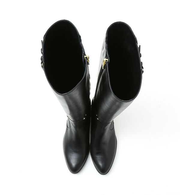 AU BANNISTER「【スノーソール】切り替えフラットロングブーツ」|ショートブーツ|