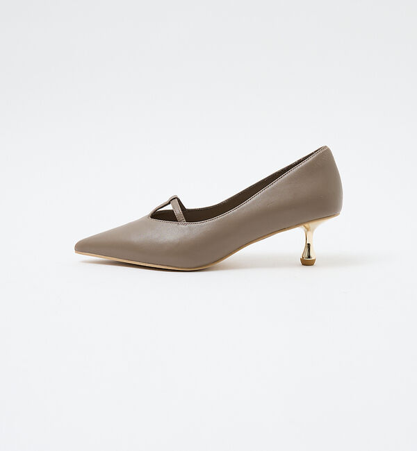 AU BANNISTER「Ｔストラップ メタルヒールパンプス」|パンプス|グレージュ