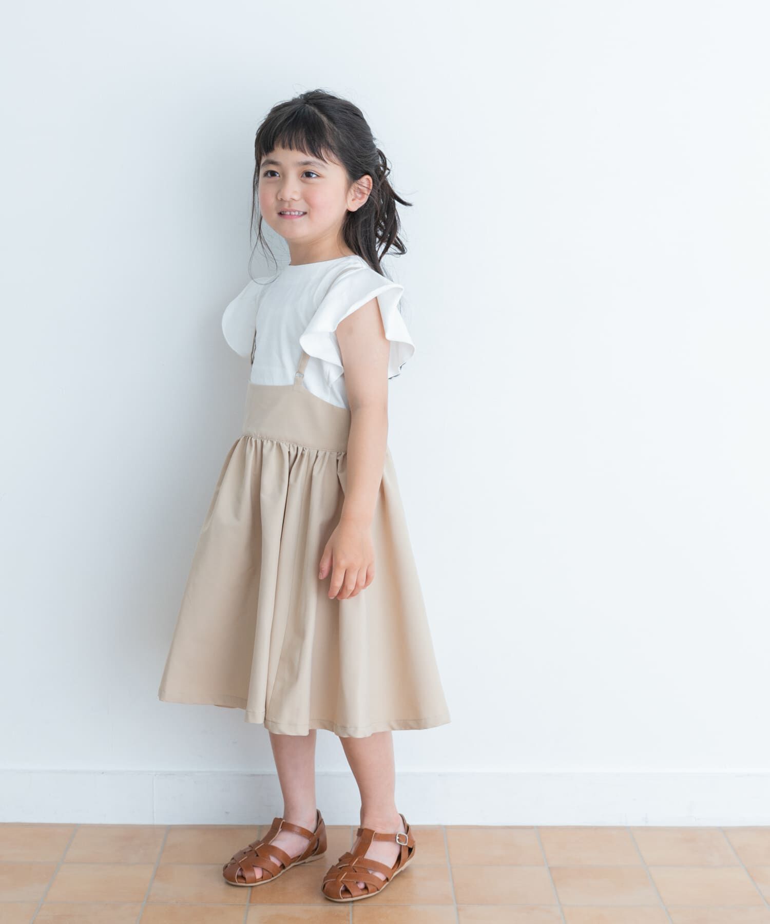 URBAN RESEARCH DOORS「キャミソールジャンパースカート(KIDS)」|ワンピース|ベージュ