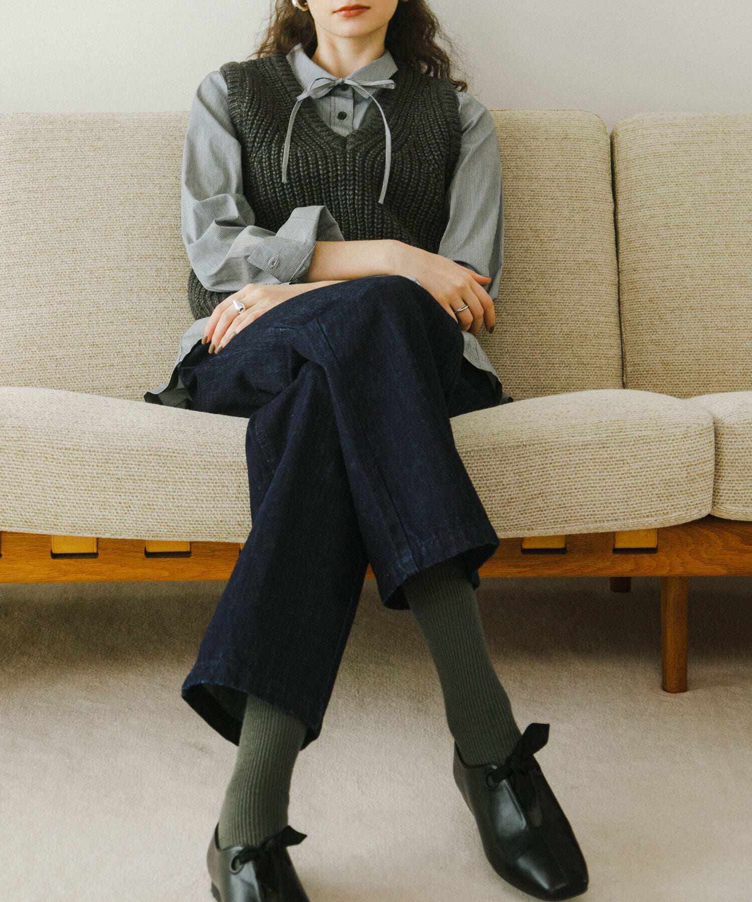 URBAN RESEARCH DOORS「デニムワイドパンツ」|デニム|