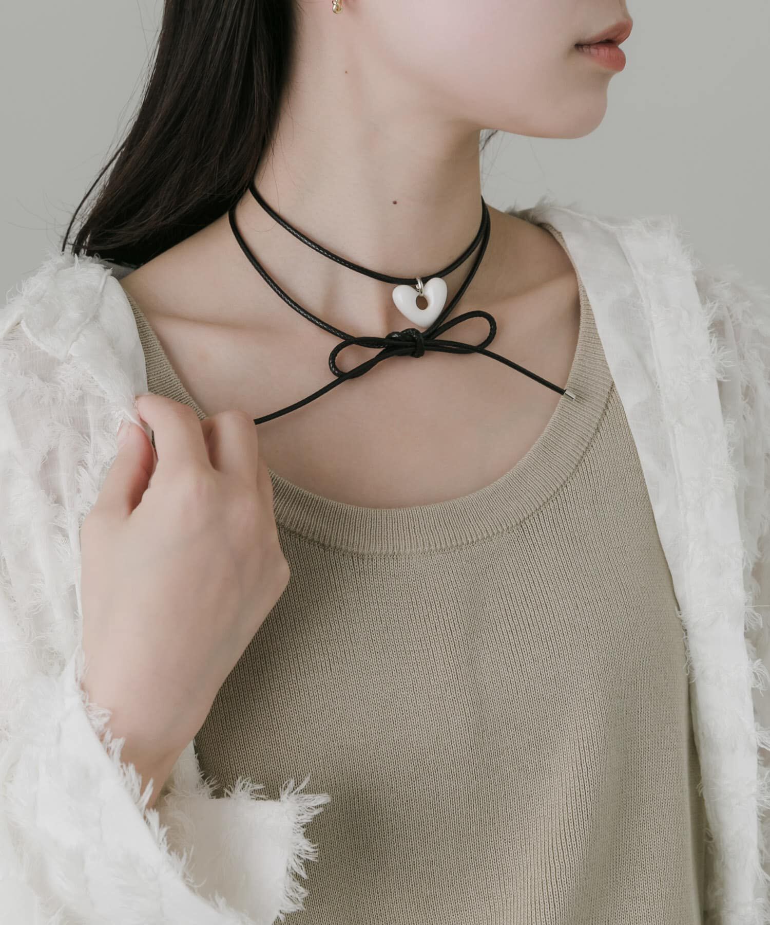 SMELLY「ハートワントップロングコードチョーカー」|ネックレス|