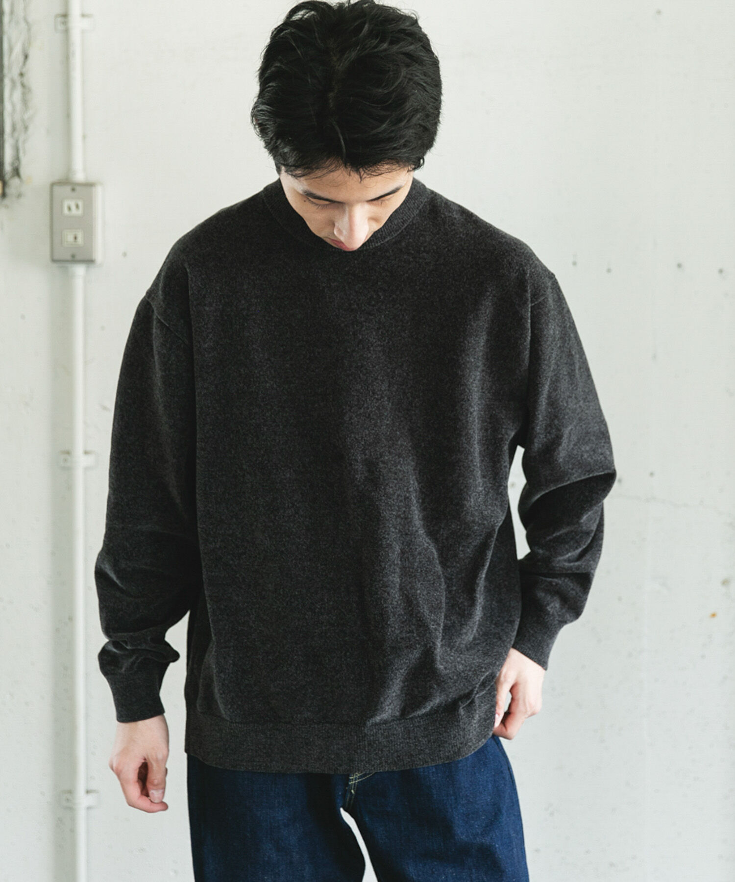 URBAN RESEARCH DOORS「モールニットプルオーバー」|ニット・セーター|チャコールグレー