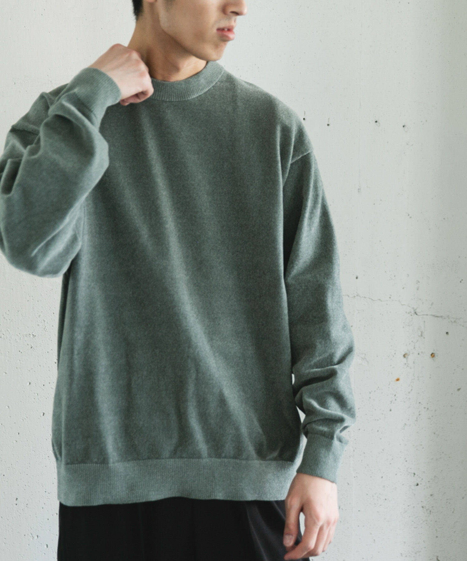 URBAN RESEARCH DOORS「モールニットプルオーバー」|ニット・セーター|グリーン