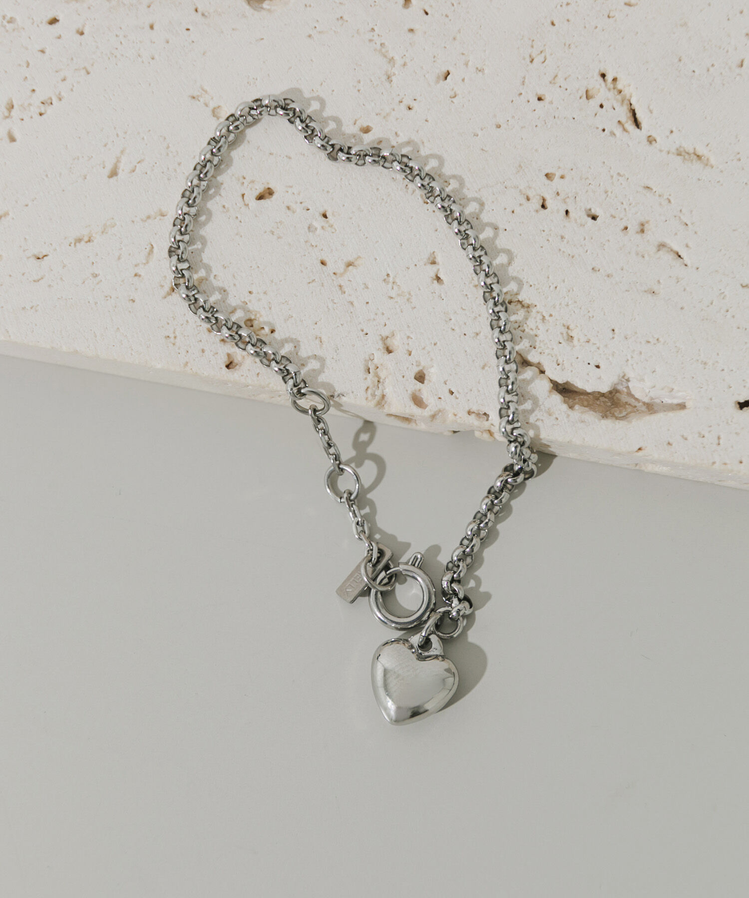 SMELLY「ステンレスハートチャームブレスレット」|ブレスレット・バングル|シルバー