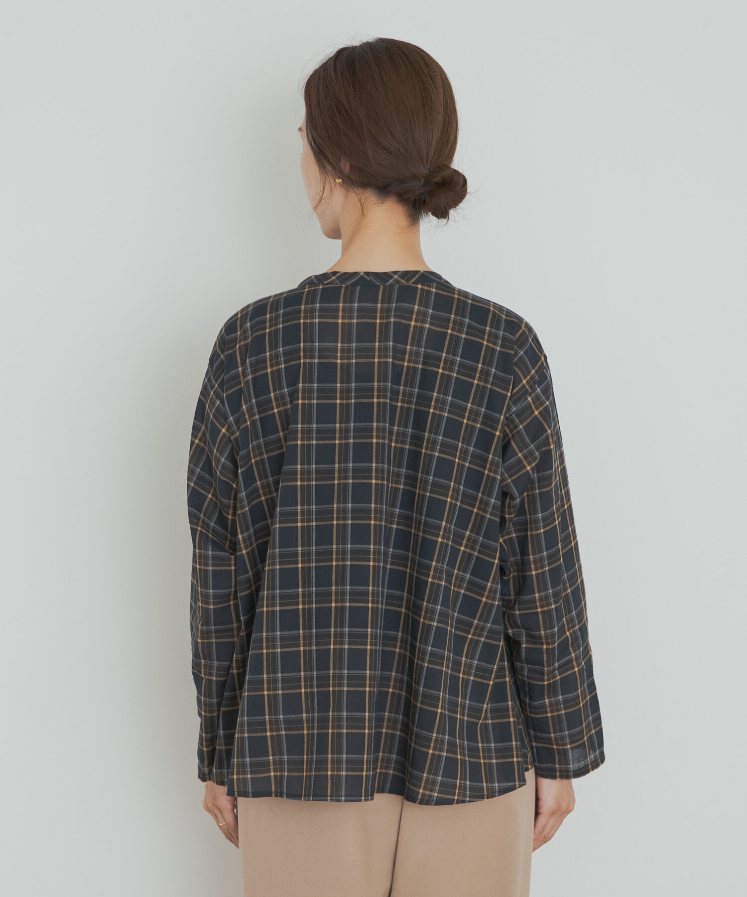 URBAN RESEARCH DOORS「チェックフレアブラウス」|Tシャツ・カットソー|