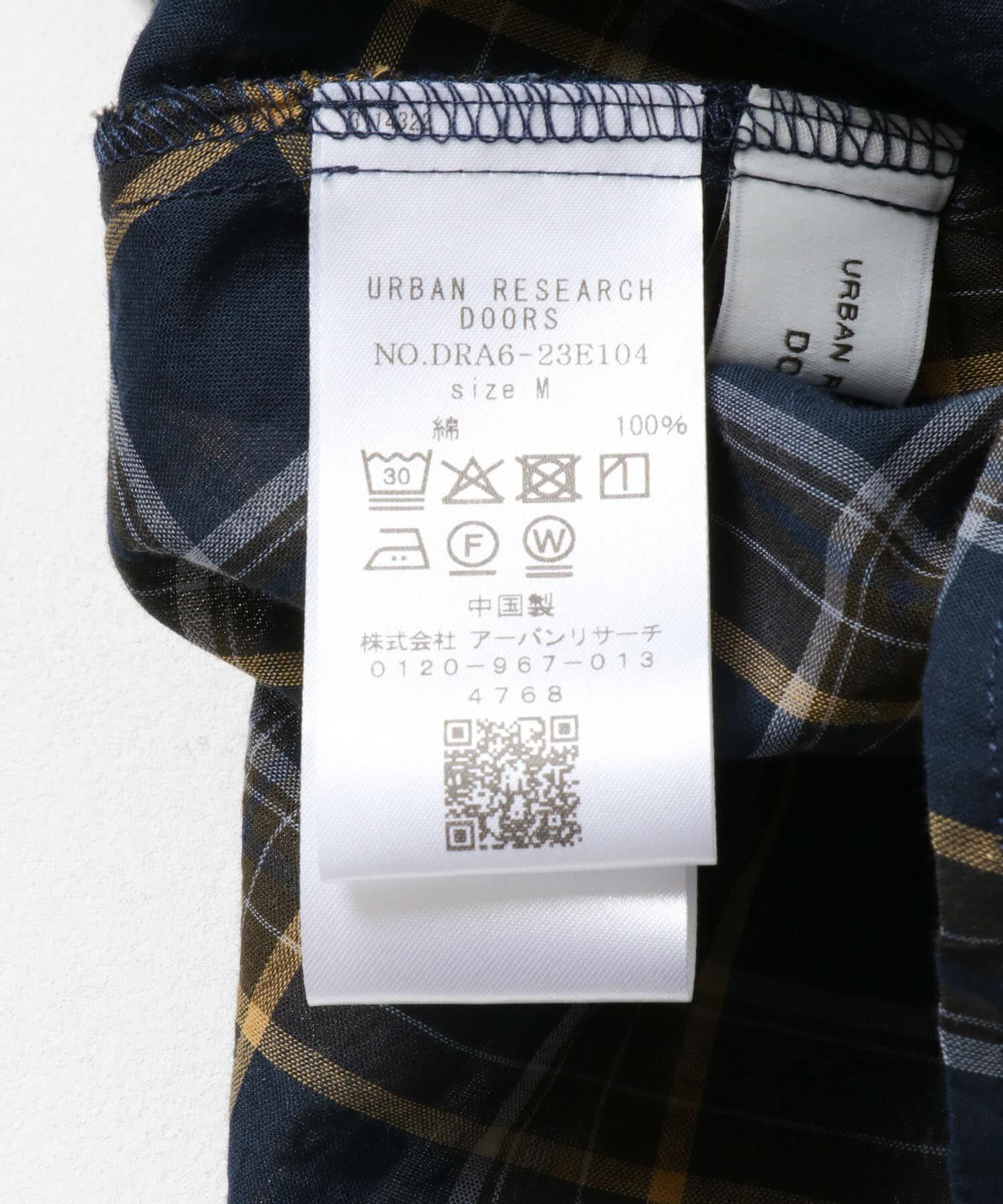 URBAN RESEARCH DOORS「チェックフレアブラウス」|Tシャツ・カットソー|