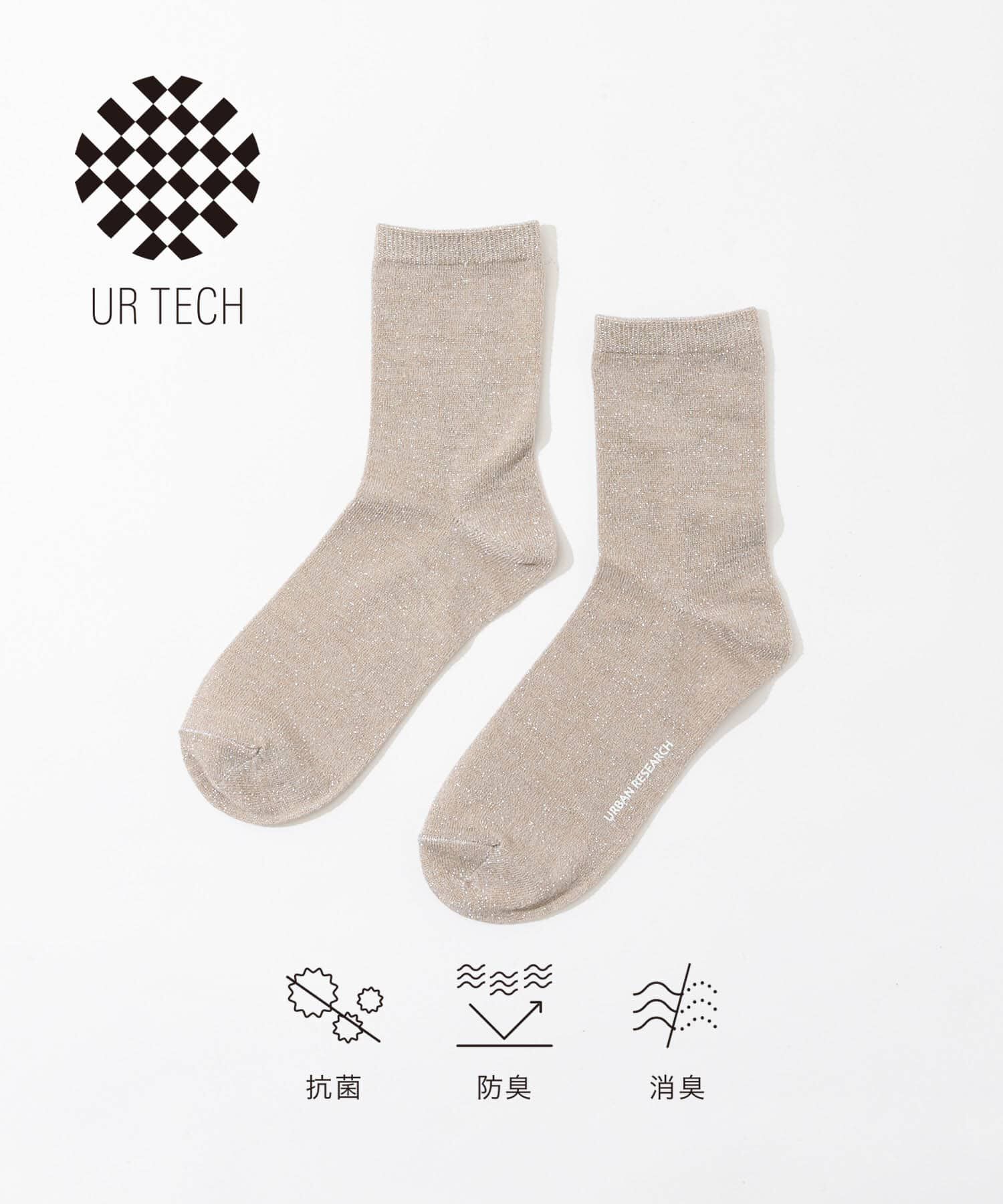 URBAN RESEARCH「『UR TECH』ラメミックスソックス」|ソックス|ベージュ