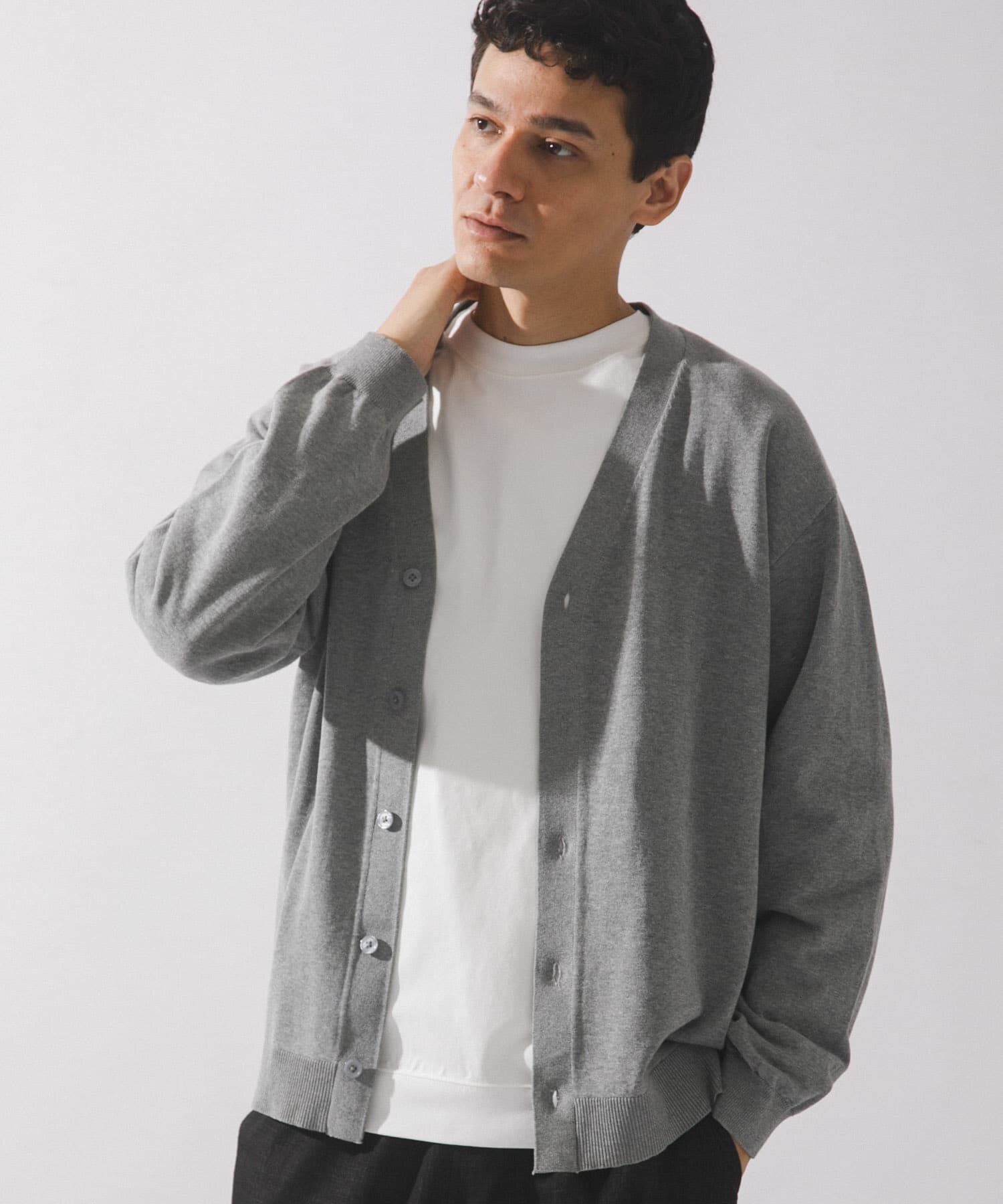 Sonny Label 「強撚コットンニットカーディガン」|カーディガン|グレー