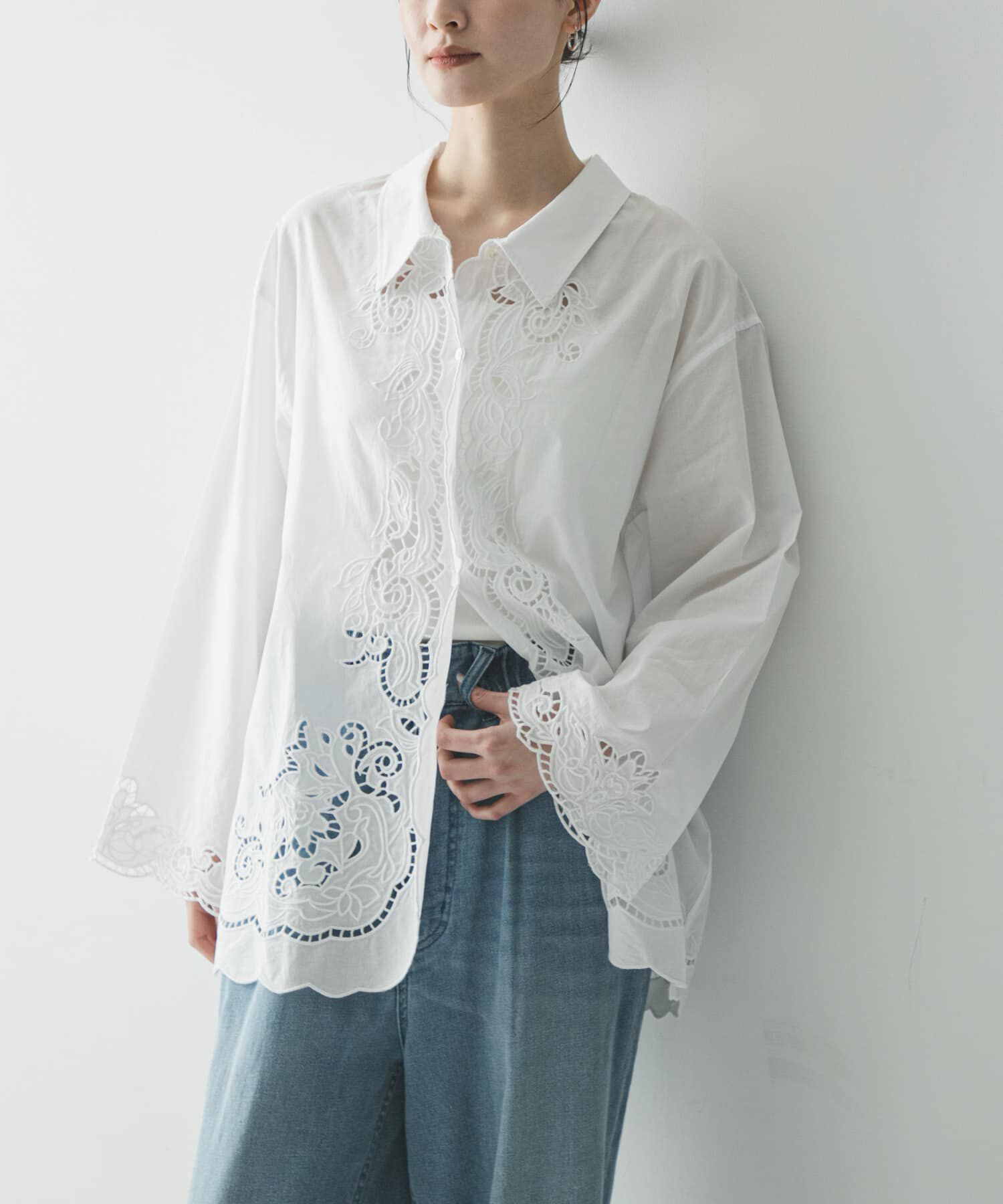 URBAN RESEARCH「カットワーク刺繍シャツ」|シャツ・ブラウス|