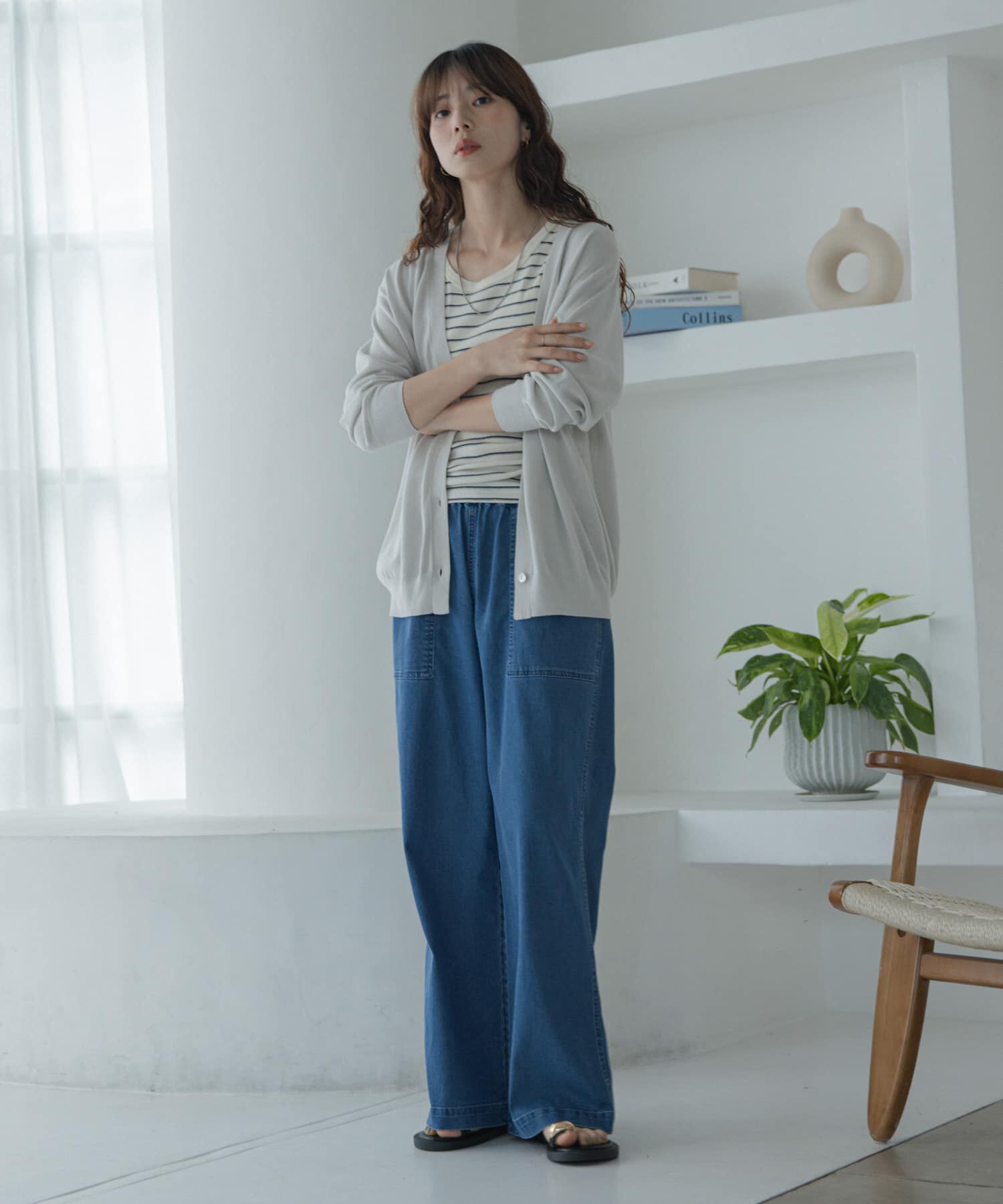 Sonny Label 「接触冷感デニムベイカーパンツ」|デニム|